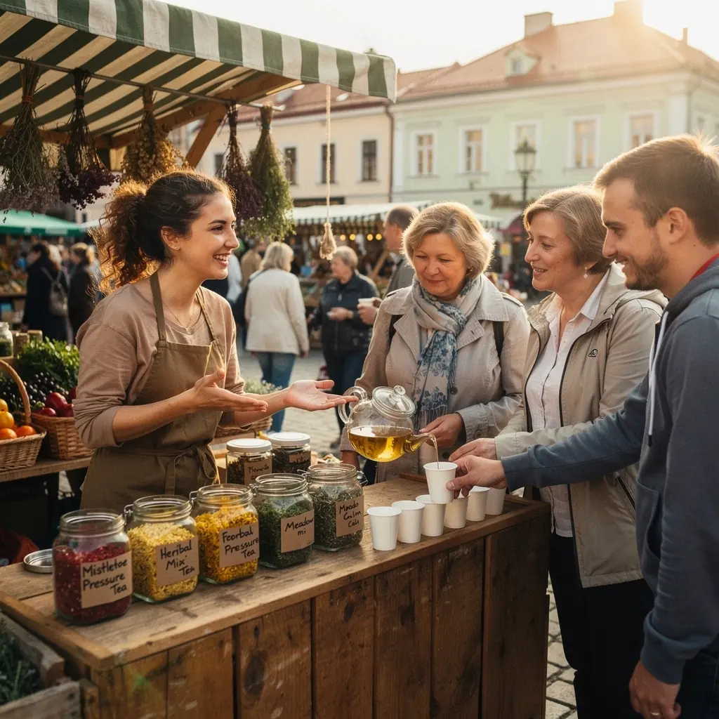 Tradicinė europietiška arbata, supakuota į ekologišką pakuotę, skirta sveikatai.